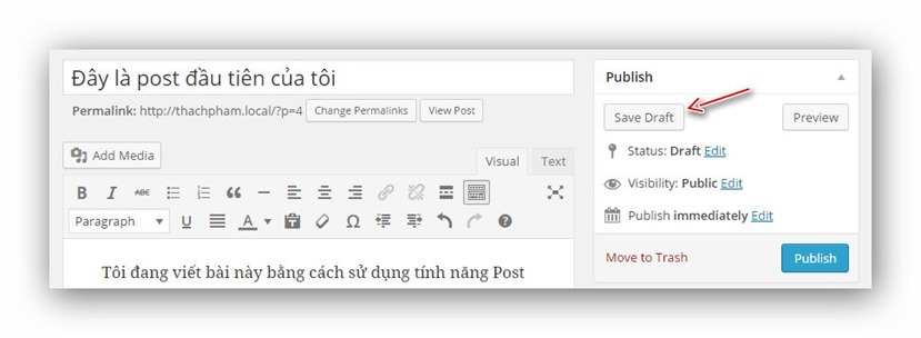 Hướng dẫn post bài wordpress