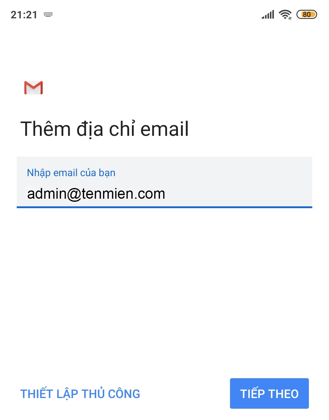 Hướng dẫn cài đặt Email server cho smartphone HĐH Android