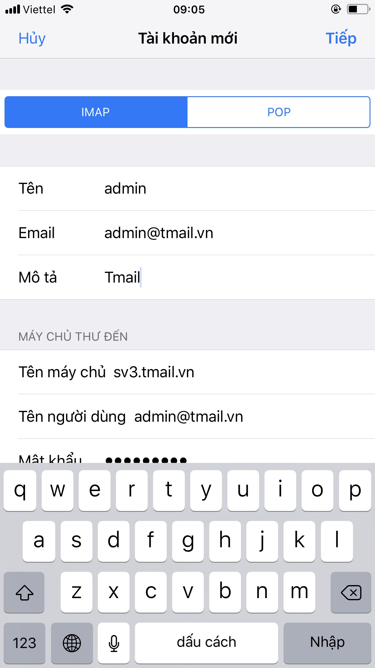 Hướng dẫn cấu hình Email Server trên smartphone IOS