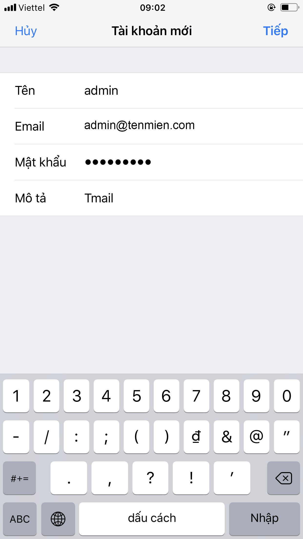 Hướng dẫn cấu hình Email Server trên smartphone IOS