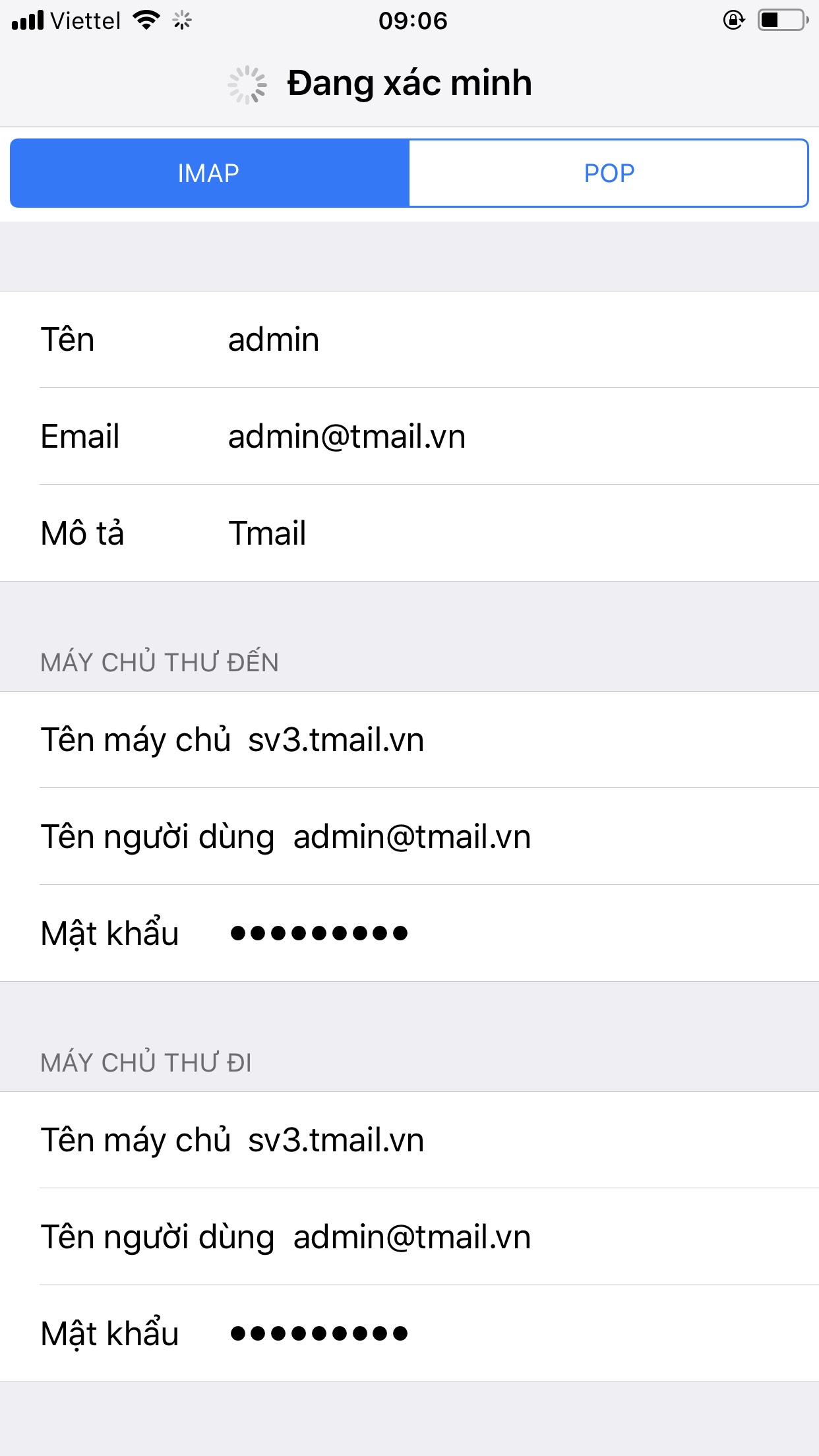 Hướng dẫn cấu hình Email Server trên smartphone IOS