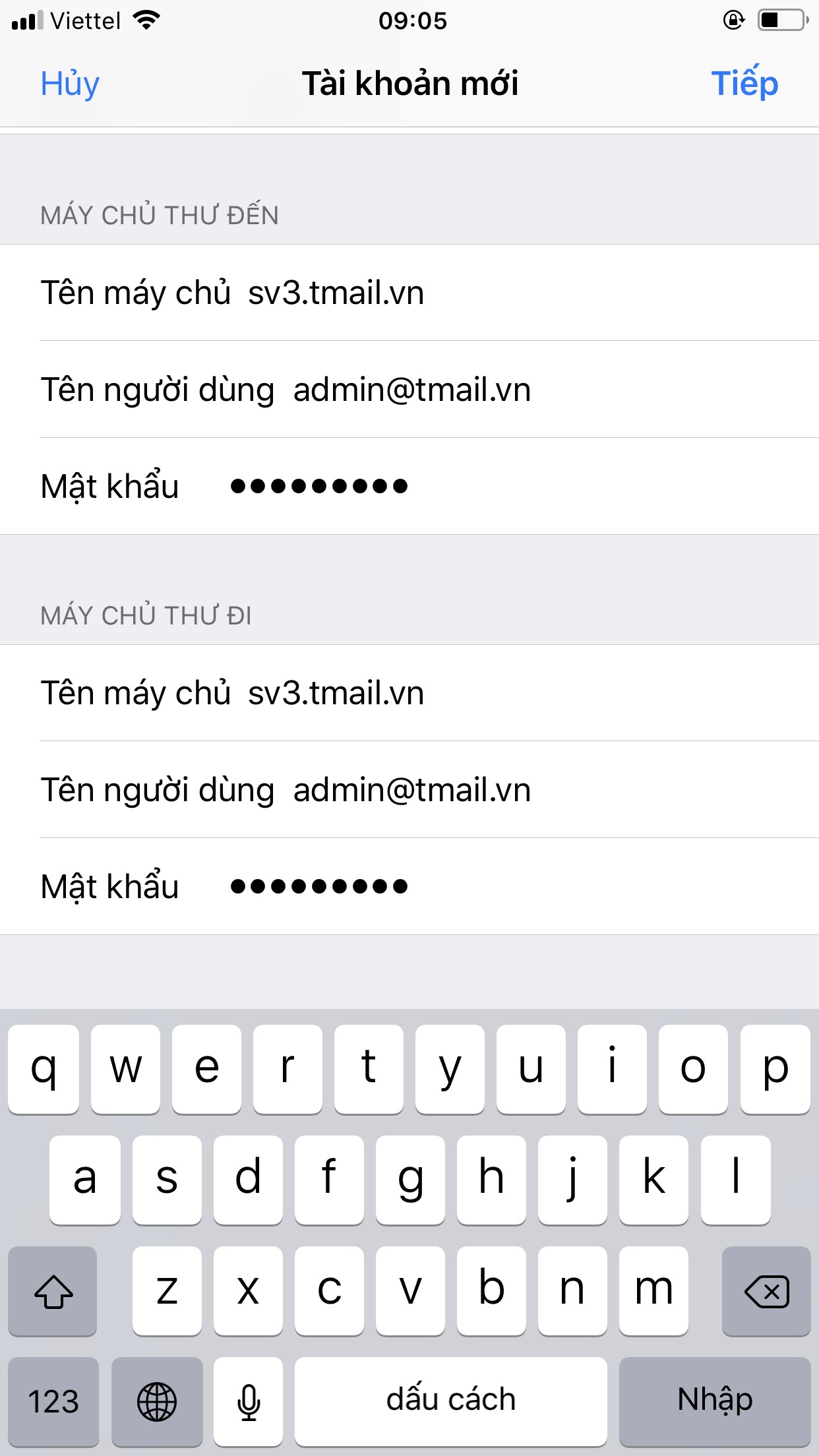 Hướng dẫn cấu hình Email Server trên smartphone IOS